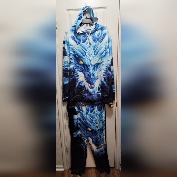Blue Dragon Hoodie and Pants Set - Picture 3 of 5